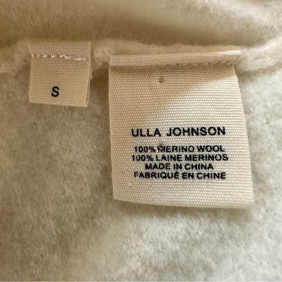 ULLA JOHNSON ROSA WOOL TURTLENECK STRUCTURED PEPLUM IVORY SWEATER PETITE - Picture 13 of 16